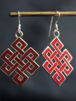 Tibetan Silver Jewelry - Love knot earrings