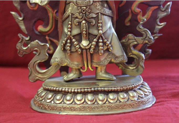 Mahankala full gold buddha statue lotus base