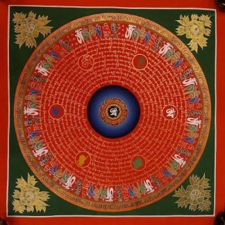 Tibetan Om Mani Padme Hum thangka