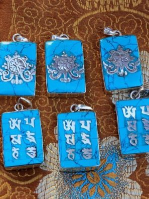 buddha lotus om mantra charms