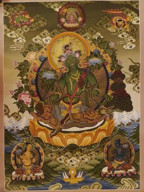 Green Tara Thangka Painting