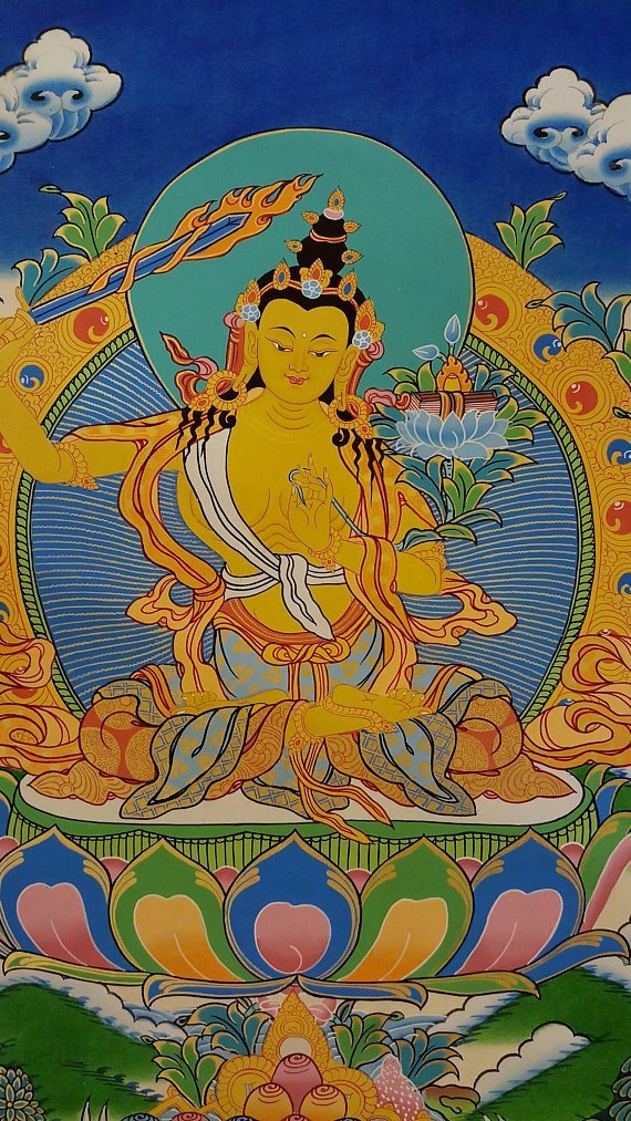 Manjushri Tibetan thangka paintings