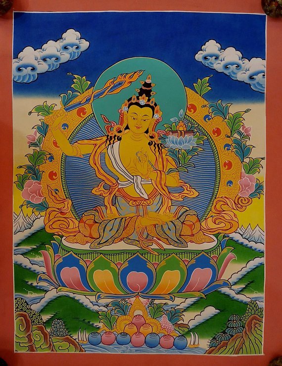 Manjushri Tibetan thangka