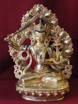 manjushri statue gold