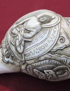 Five dhyani buddha conch shell shankha