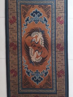 Tibetan Rug Bird Design vertical