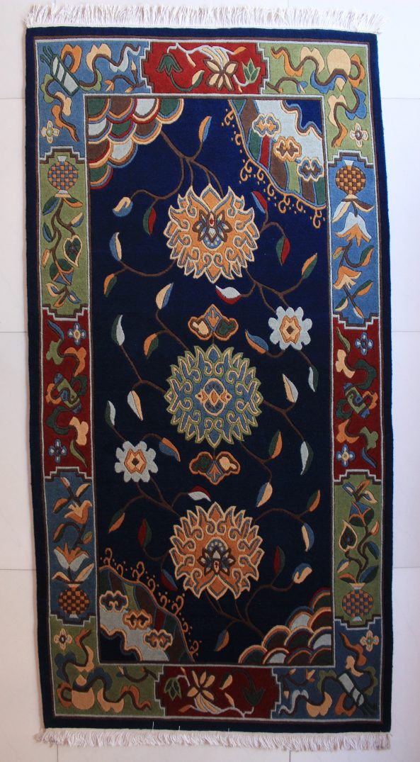 Tibetan rug flower blue