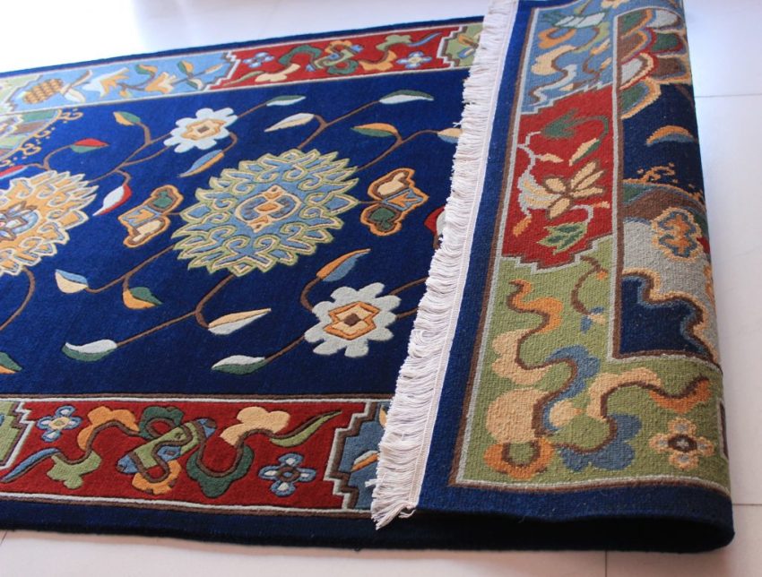 Tibetan rug flower blue