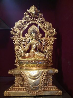 white tara gold statue