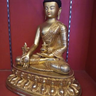 Medicine buddha statue full gold 18 inches full image side view1