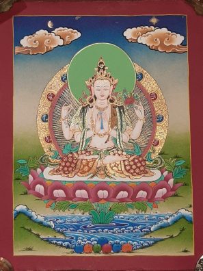 Tibetan Art Decor Chenrezig Thagnka