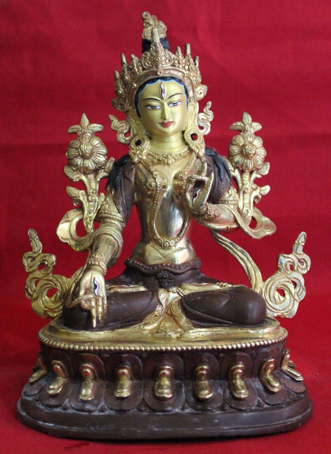 White Tara Golden Statue Decor