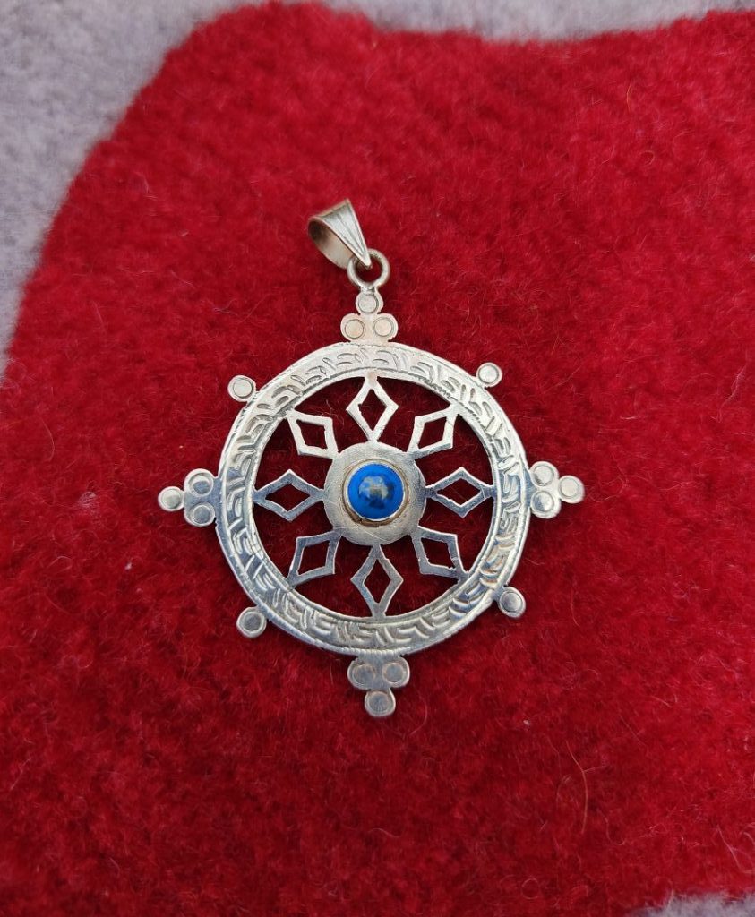 Dharma Chakra Pendant Tibetan Lucky Charm Buddhist Gift
