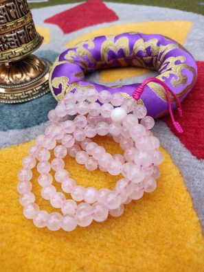 Rose Quartz Prayer Mala locket