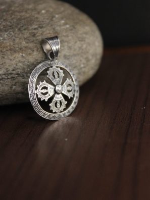 Double Dorje Silver pendant