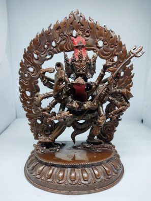 Cakrasamvara Statue Antiquated Hand Carved Nepal