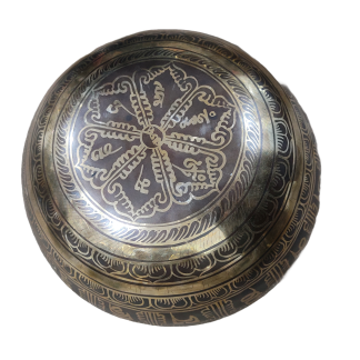 Double Dorje Carved Tibetan Healing Bowl