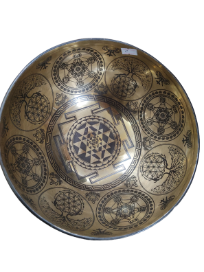 Unique Shree Yantra Tibetan Singing Bowl